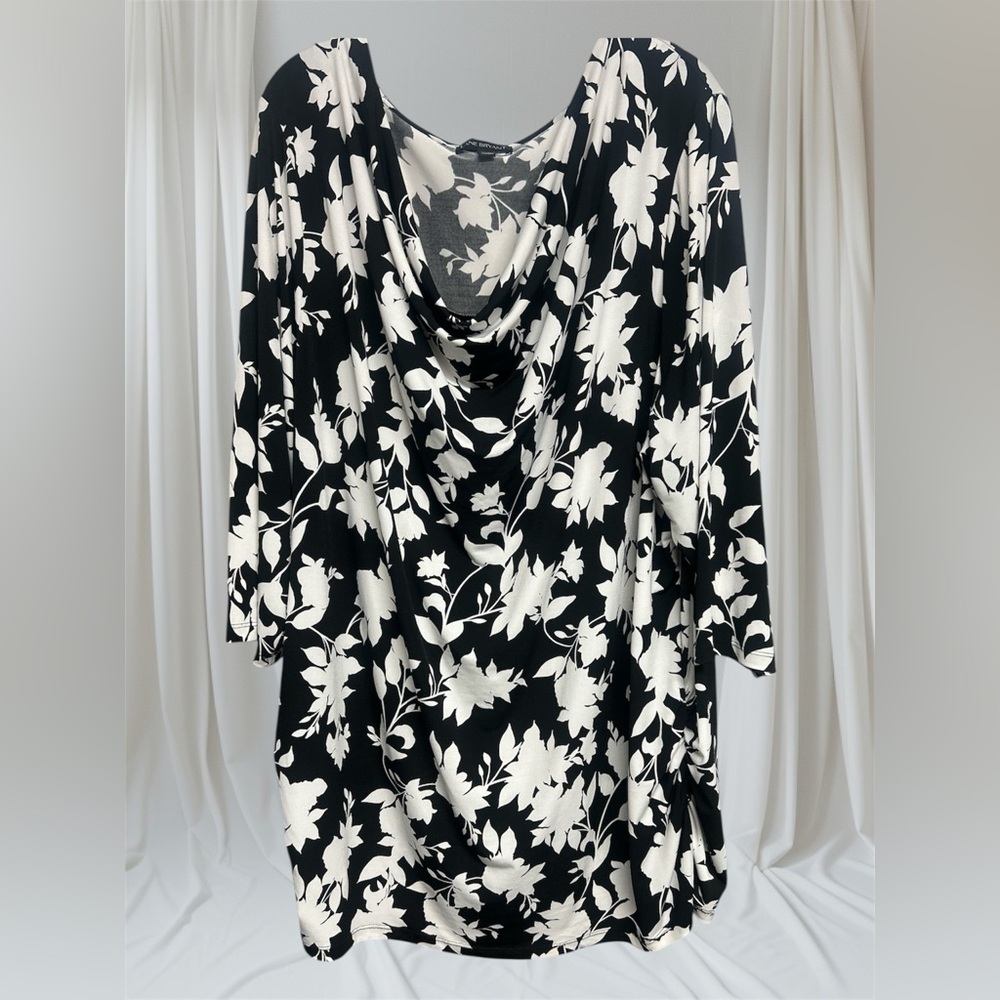 Lane Bryant Black and White Floral Tunic